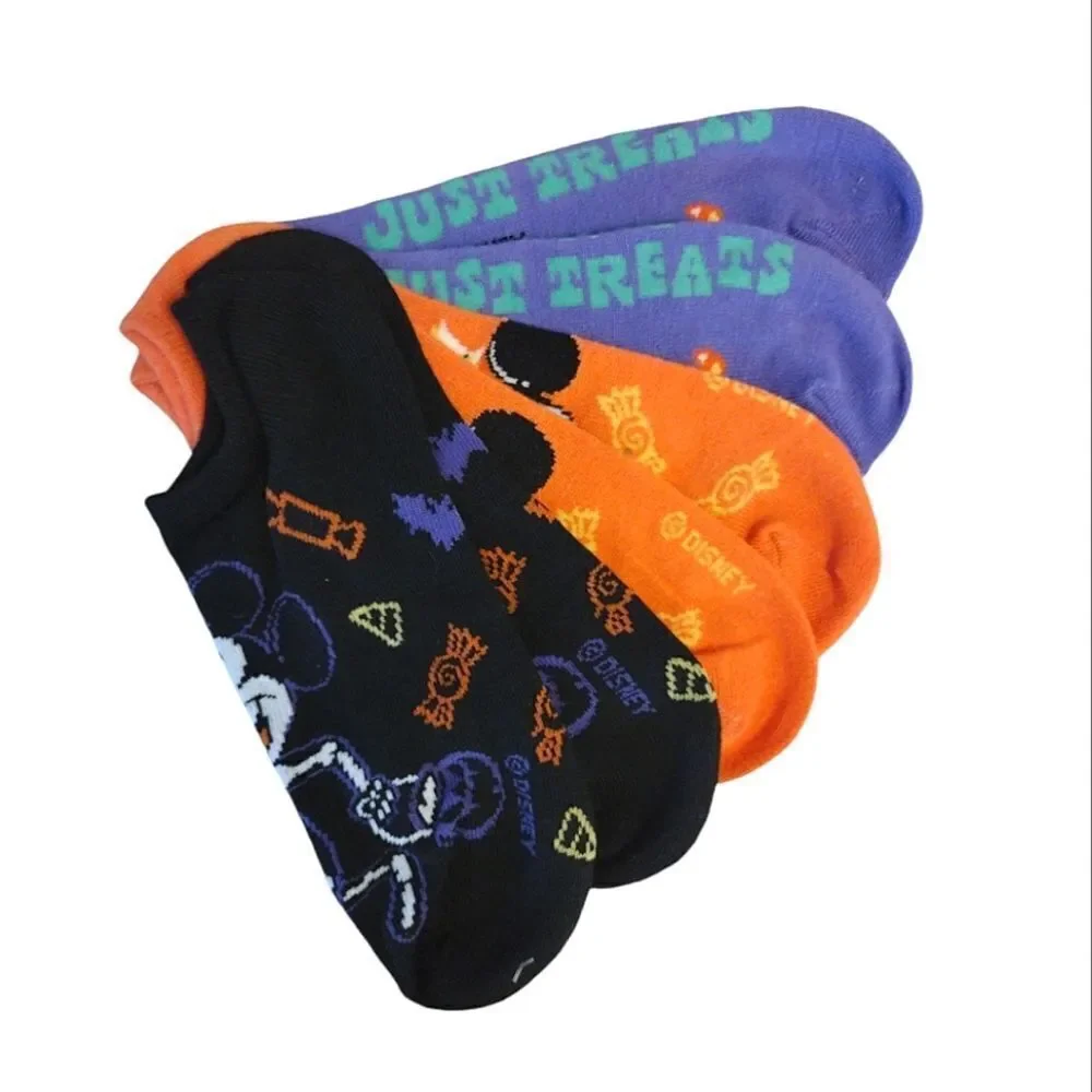 Disney‎ Mickey Minnie Mouse Halloween Themed No Show Socks NWT